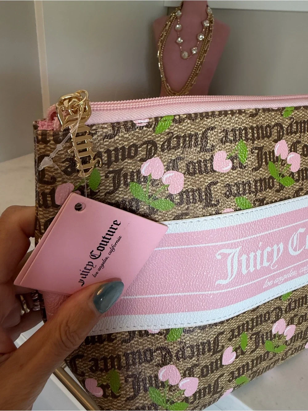 NWT Juicy Couture Pink Logo Cosmetic Pouch